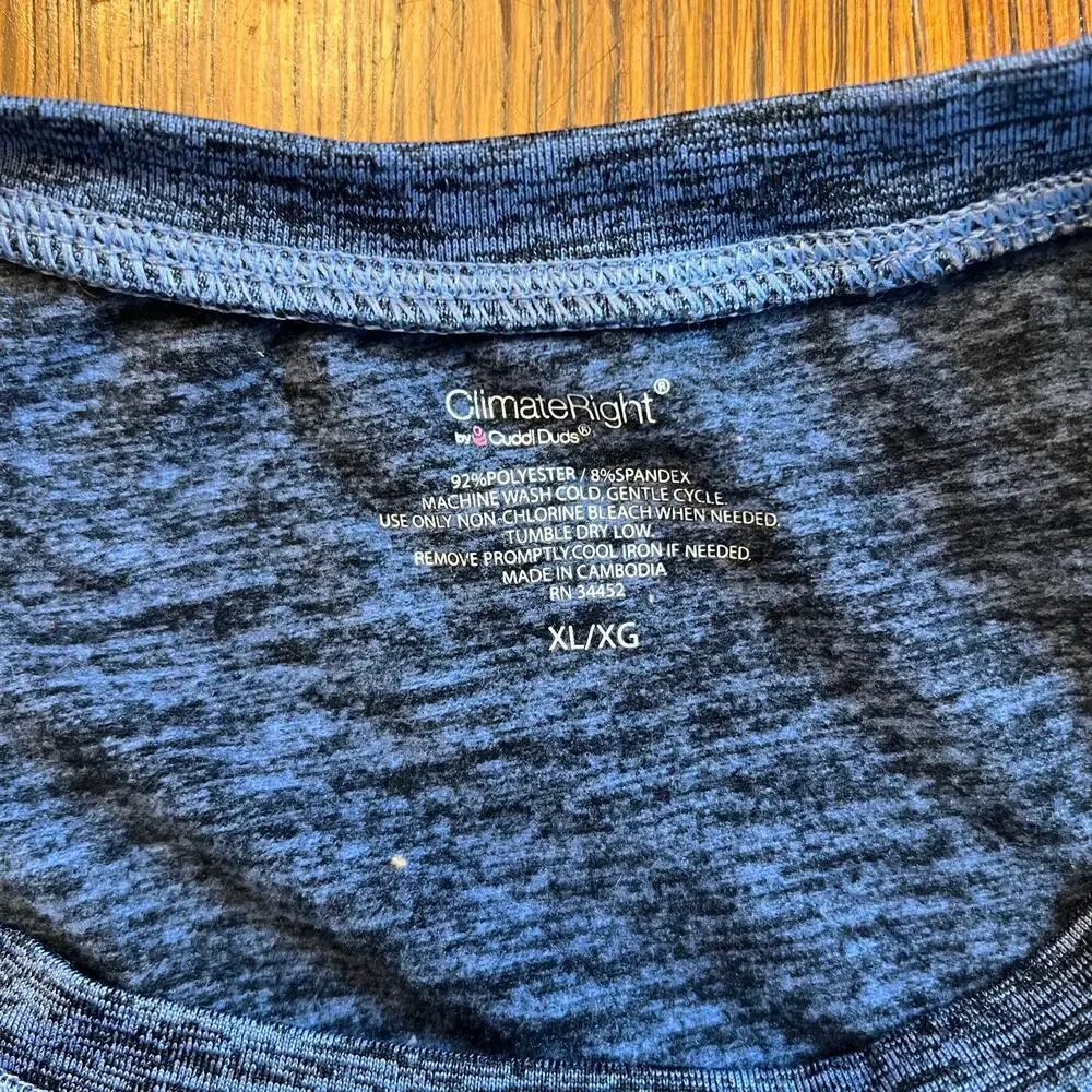 ClimateRight by Cuddl Duds Set Denim Blue XL Top XXL Pants Stretch Lounge Knit